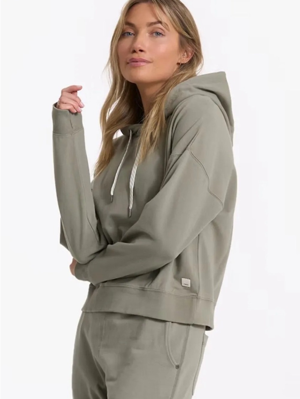 Vuori Women's Laguna Hooded Pullover Sweatshirt, Laurel, Size Small